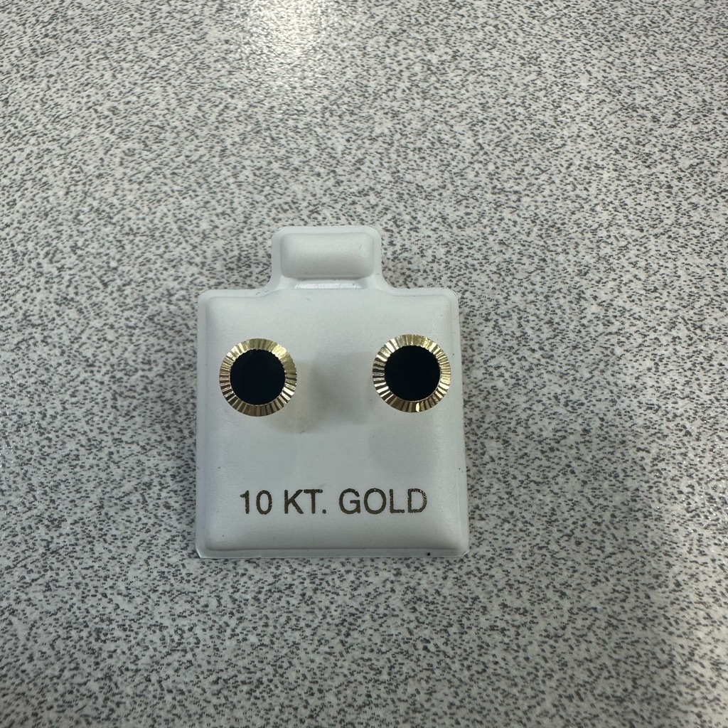 10 Kt Gold Black Earrings